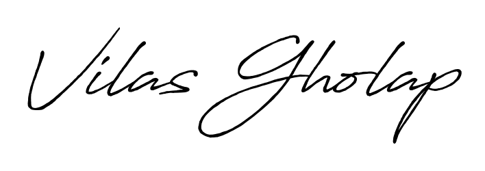 Give your name Vilas Gholap an exquisite flair with the Antro_Vectra_Bolder script font. Ideal for contracts, resumes, and formal letterheads. Vilas Gholap signature style 7 images and pictures png