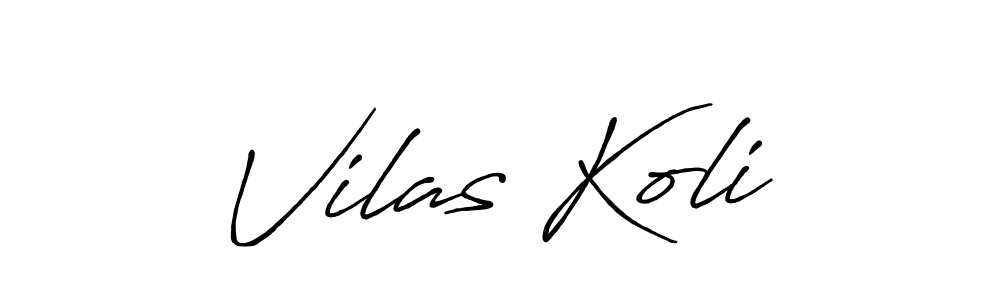 Use a signature maker to create a handwritten signature online. With this signature software, you can design (Antro_Vectra_Bolder) your own signature for name Vilas Koli. Vilas Koli signature style 7 images and pictures png