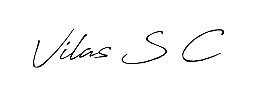 Use a signature maker to create a handwritten signature online. With this signature software, you can design (Antro_Vectra_Bolder) your own signature for name Vilas S C. Vilas S C signature style 7 images and pictures png