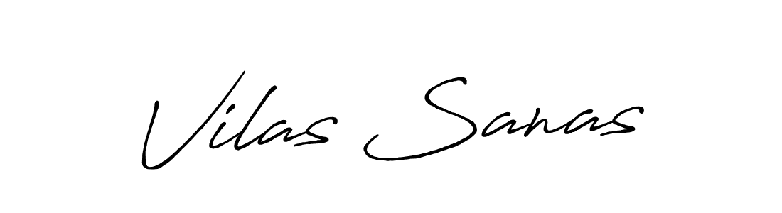 Vilas Sanas stylish signature style. Best Handwritten Sign (Antro_Vectra_Bolder) for my name. Handwritten Signature Collection Ideas for my name Vilas Sanas. Vilas Sanas signature style 7 images and pictures png