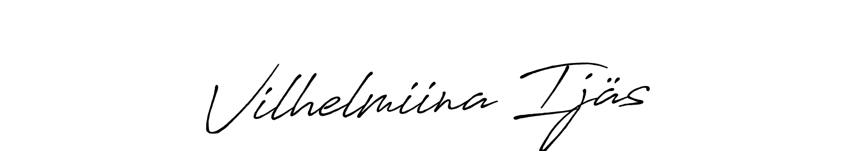 Create a beautiful signature design for name Vilhelmiina Ijäs. With this signature (Antro_Vectra_Bolder) fonts, you can make a handwritten signature for free. Vilhelmiina Ijäs signature style 7 images and pictures png