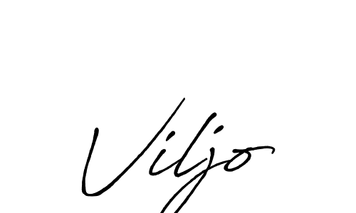 Create a beautiful signature design for name Viljo. With this signature (Antro_Vectra_Bolder) fonts, you can make a handwritten signature for free. Viljo signature style 7 images and pictures png