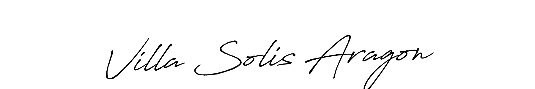 Make a beautiful signature design for name Villa Solis Aragon. With this signature (Antro_Vectra_Bolder) style, you can create a handwritten signature for free. Villa Solis Aragon signature style 7 images and pictures png