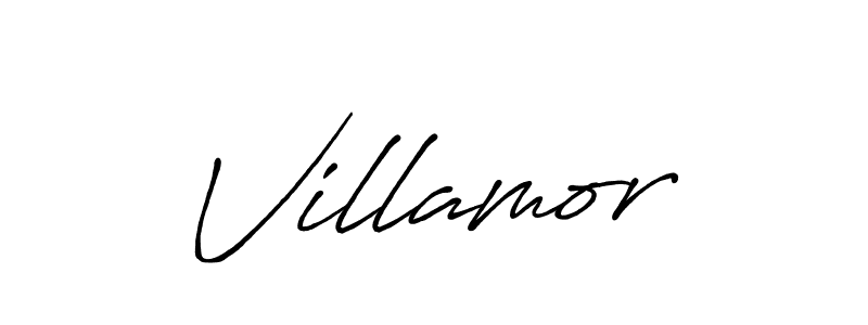 How to make Villamor name signature. Use Antro_Vectra_Bolder style for creating short signs online. This is the latest handwritten sign. Villamor signature style 7 images and pictures png