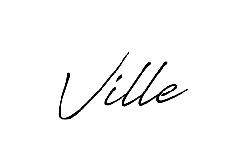 Use a signature maker to create a handwritten signature online. With this signature software, you can design (Antro_Vectra_Bolder) your own signature for name Ville. Ville signature style 7 images and pictures png