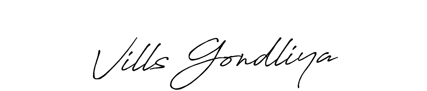 Once you've used our free online signature maker to create your best signature Antro_Vectra_Bolder style, it's time to enjoy all of the benefits that Vills Gondliya name signing documents. Vills Gondliya signature style 7 images and pictures png