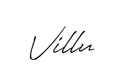 Create a beautiful signature design for name Villu. With this signature (Antro_Vectra_Bolder) fonts, you can make a handwritten signature for free. Villu signature style 7 images and pictures png