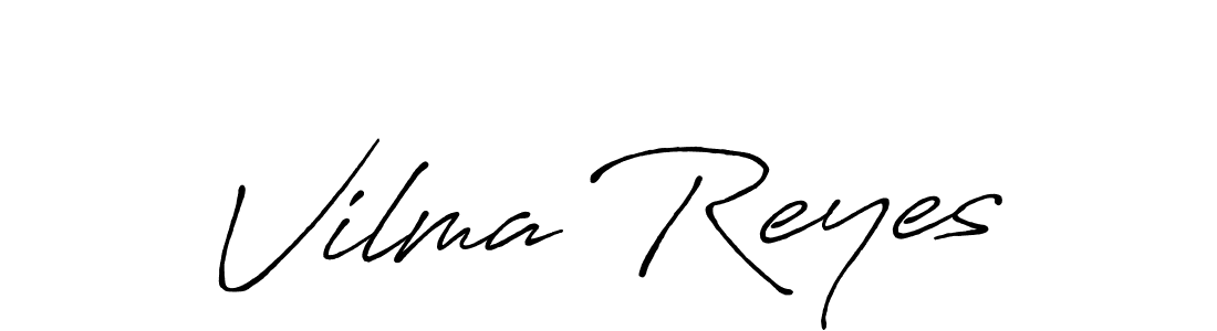 Create a beautiful signature design for name Vilma Reyes. With this signature (Antro_Vectra_Bolder) fonts, you can make a handwritten signature for free. Vilma Reyes signature style 7 images and pictures png