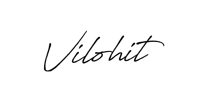 Use a signature maker to create a handwritten signature online. With this signature software, you can design (Antro_Vectra_Bolder) your own signature for name Vilohit. Vilohit signature style 7 images and pictures png