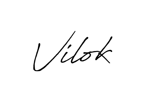 Vilok stylish signature style. Best Handwritten Sign (Antro_Vectra_Bolder) for my name. Handwritten Signature Collection Ideas for my name Vilok. Vilok signature style 7 images and pictures png