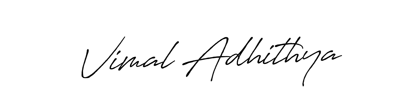 Also we have Vimal Adhithya name is the best signature style. Create professional handwritten signature collection using Antro_Vectra_Bolder autograph style. Vimal Adhithya signature style 7 images and pictures png