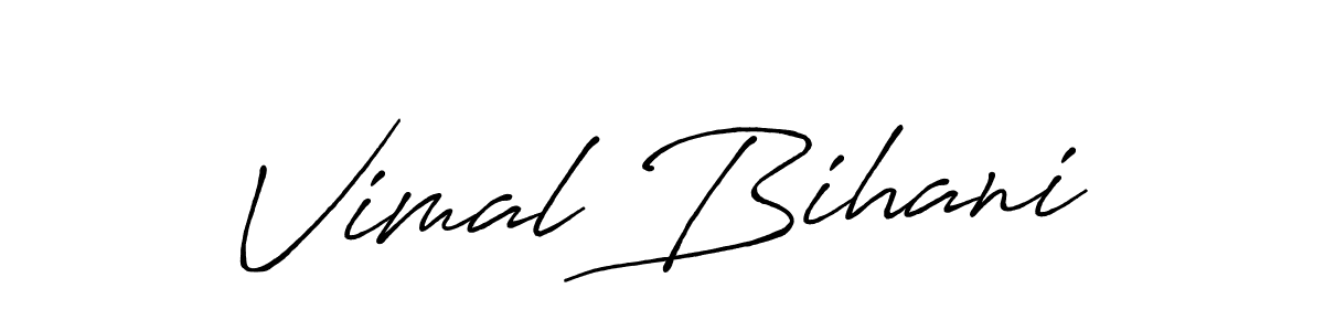 How to make Vimal Bihani name signature. Use Antro_Vectra_Bolder style for creating short signs online. This is the latest handwritten sign. Vimal Bihani signature style 7 images and pictures png