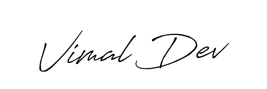 Use a signature maker to create a handwritten signature online. With this signature software, you can design (Antro_Vectra_Bolder) your own signature for name Vimal Dev. Vimal Dev signature style 7 images and pictures png