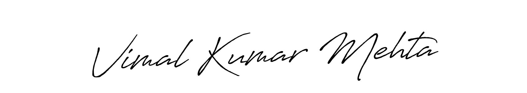 Make a beautiful signature design for name Vimal Kumar Mehta. With this signature (Antro_Vectra_Bolder) style, you can create a handwritten signature for free. Vimal Kumar Mehta signature style 7 images and pictures png