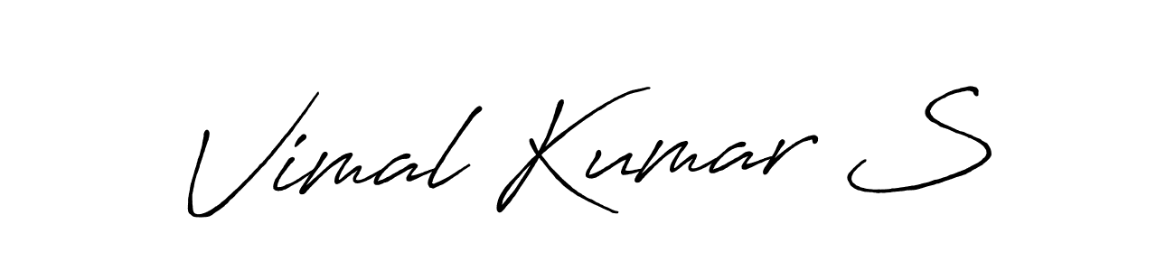 How to make Vimal Kumar S name signature. Use Antro_Vectra_Bolder style for creating short signs online. This is the latest handwritten sign. Vimal Kumar S signature style 7 images and pictures png