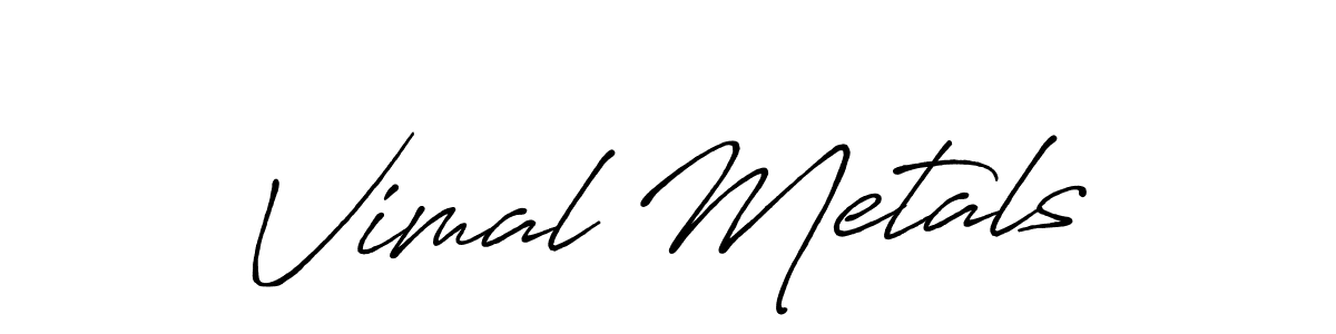 Make a beautiful signature design for name Vimal Metals. With this signature (Antro_Vectra_Bolder) style, you can create a handwritten signature for free. Vimal Metals signature style 7 images and pictures png