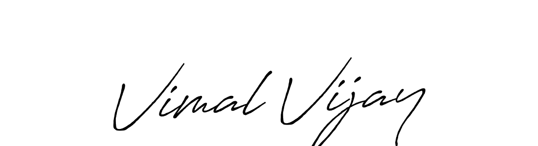 Design your own signature with our free online signature maker. With this signature software, you can create a handwritten (Antro_Vectra_Bolder) signature for name Vimal Vijay. Vimal Vijay signature style 7 images and pictures png