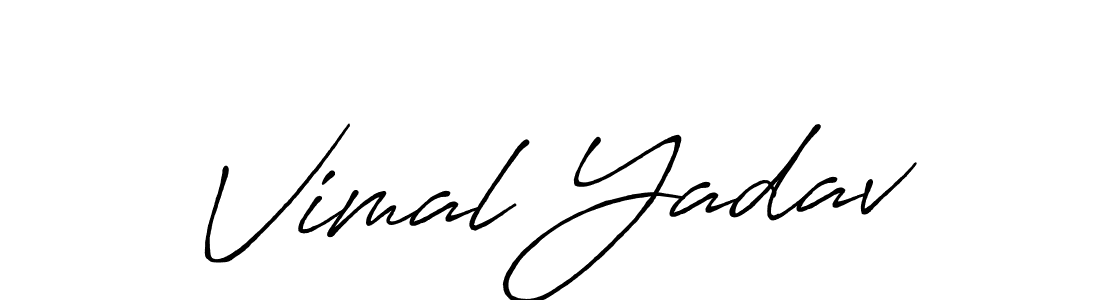 Design your own signature with our free online signature maker. With this signature software, you can create a handwritten (Antro_Vectra_Bolder) signature for name Vimal Yadav. Vimal Yadav signature style 7 images and pictures png