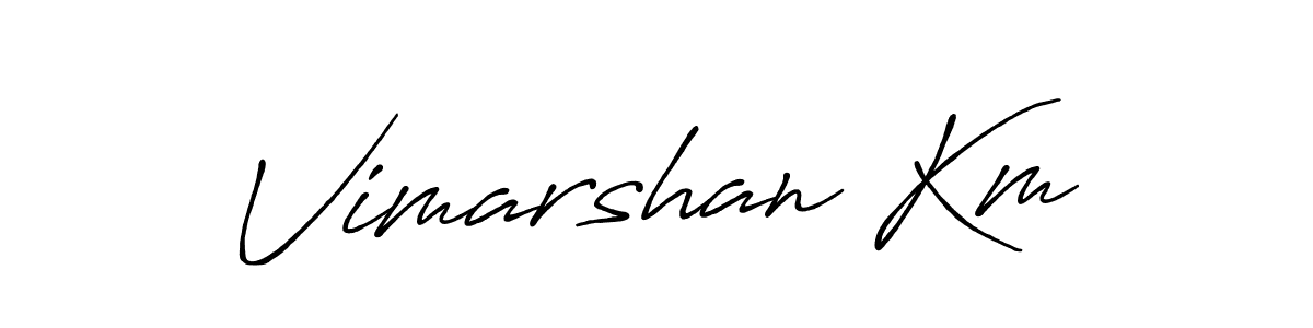 The best way (Antro_Vectra_Bolder) to make a short signature is to pick only two or three words in your name. The name Vimarshan Km include a total of six letters. For converting this name. Vimarshan Km signature style 7 images and pictures png