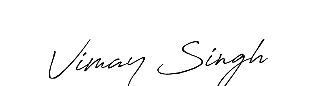 How to make Vimay Singh name signature. Use Antro_Vectra_Bolder style for creating short signs online. This is the latest handwritten sign. Vimay Singh signature style 7 images and pictures png