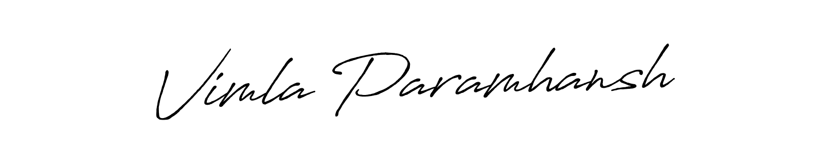 Create a beautiful signature design for name Vimla Paramhansh. With this signature (Antro_Vectra_Bolder) fonts, you can make a handwritten signature for free. Vimla Paramhansh signature style 7 images and pictures png