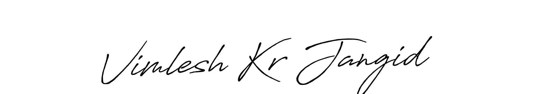 Vimlesh Kr Jangid stylish signature style. Best Handwritten Sign (Antro_Vectra_Bolder) for my name. Handwritten Signature Collection Ideas for my name Vimlesh Kr Jangid. Vimlesh Kr Jangid signature style 7 images and pictures png