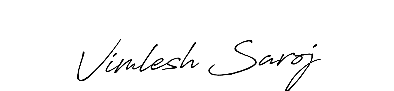 Also we have Vimlesh Saroj name is the best signature style. Create professional handwritten signature collection using Antro_Vectra_Bolder autograph style. Vimlesh Saroj signature style 7 images and pictures png