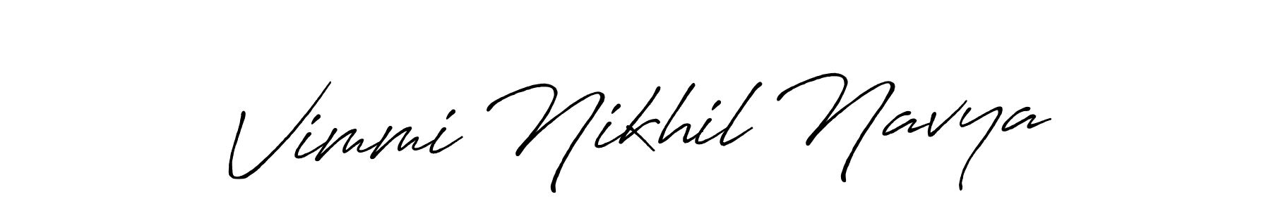 How to make Vimmi Nikhil Navya signature? Antro_Vectra_Bolder is a professional autograph style. Create handwritten signature for Vimmi Nikhil Navya name. Vimmi Nikhil Navya signature style 7 images and pictures png