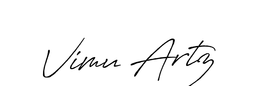 Similarly Antro_Vectra_Bolder is the best handwritten signature design. Signature creator online .You can use it as an online autograph creator for name Vimu Artz. Vimu Artz signature style 7 images and pictures png