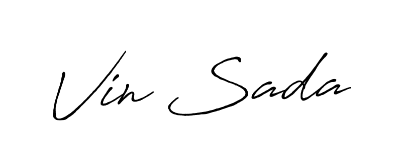 Vin Sada stylish signature style. Best Handwritten Sign (Antro_Vectra_Bolder) for my name. Handwritten Signature Collection Ideas for my name Vin Sada. Vin Sada signature style 7 images and pictures png