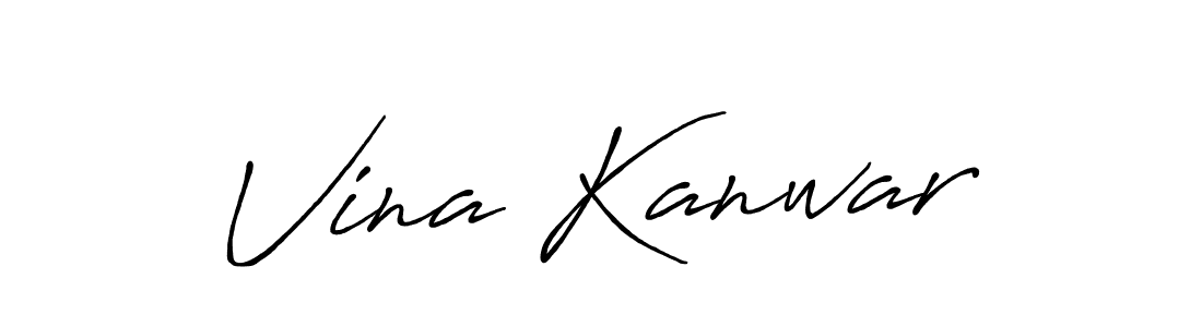 The best way (Antro_Vectra_Bolder) to make a short signature is to pick only two or three words in your name. The name Vina Kanwar include a total of six letters. For converting this name. Vina Kanwar signature style 7 images and pictures png