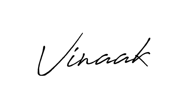 Create a beautiful signature design for name Vinaak. With this signature (Antro_Vectra_Bolder) fonts, you can make a handwritten signature for free. Vinaak signature style 7 images and pictures png