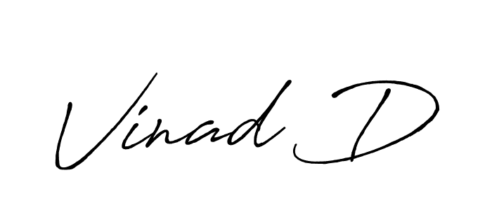 Once you've used our free online signature maker to create your best signature Antro_Vectra_Bolder style, it's time to enjoy all of the benefits that Vinad D name signing documents. Vinad D signature style 7 images and pictures png