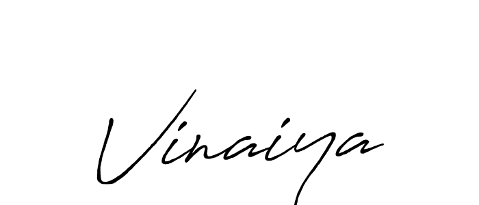 Create a beautiful signature design for name Vinaiya. With this signature (Antro_Vectra_Bolder) fonts, you can make a handwritten signature for free. Vinaiya signature style 7 images and pictures png