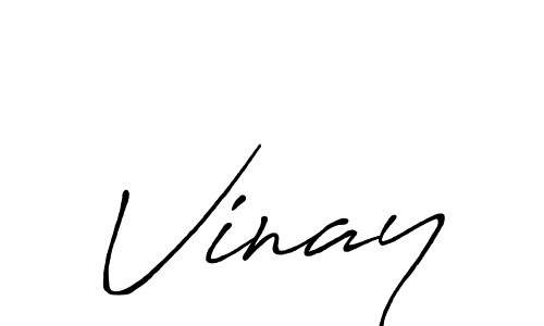 Make a beautiful signature design for name Vinay. With this signature (Antro_Vectra_Bolder) style, you can create a handwritten signature for free. Vinay signature style 7 images and pictures png