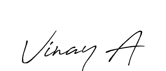 Use a signature maker to create a handwritten signature online. With this signature software, you can design (Antro_Vectra_Bolder) your own signature for name Vinay A. Vinay A signature style 7 images and pictures png