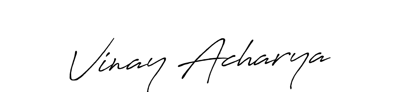 How to make Vinay Acharya name signature. Use Antro_Vectra_Bolder style for creating short signs online. This is the latest handwritten sign. Vinay Acharya signature style 7 images and pictures png