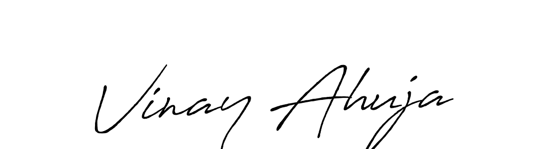 Vinay Ahuja stylish signature style. Best Handwritten Sign (Antro_Vectra_Bolder) for my name. Handwritten Signature Collection Ideas for my name Vinay Ahuja. Vinay Ahuja signature style 7 images and pictures png