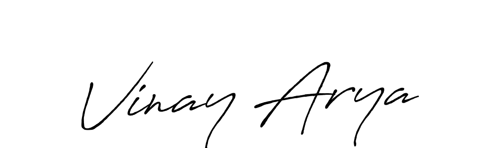 Use a signature maker to create a handwritten signature online. With this signature software, you can design (Antro_Vectra_Bolder) your own signature for name Vinay Arya. Vinay Arya signature style 7 images and pictures png