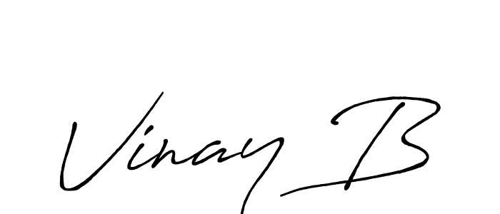 Design your own signature with our free online signature maker. With this signature software, you can create a handwritten (Antro_Vectra_Bolder) signature for name Vinay B. Vinay B signature style 7 images and pictures png