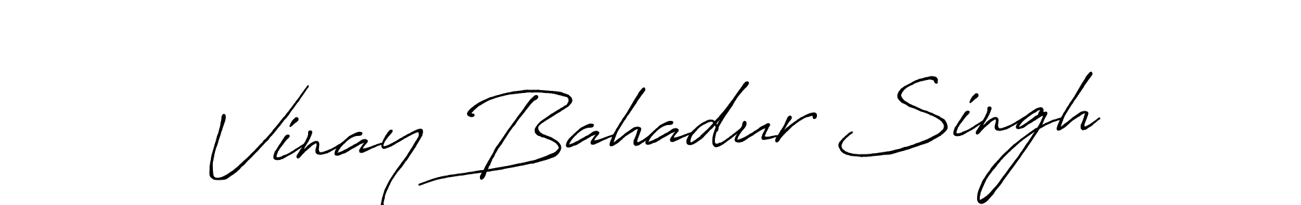 How to make Vinay Bahadur Singh name signature. Use Antro_Vectra_Bolder style for creating short signs online. This is the latest handwritten sign. Vinay Bahadur Singh signature style 7 images and pictures png