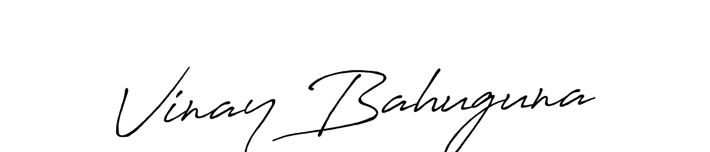 Make a beautiful signature design for name Vinay Bahuguna. With this signature (Antro_Vectra_Bolder) style, you can create a handwritten signature for free. Vinay Bahuguna signature style 7 images and pictures png