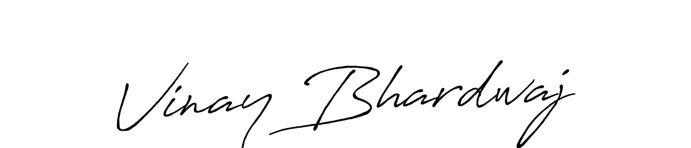 Create a beautiful signature design for name Vinay Bhardwaj. With this signature (Antro_Vectra_Bolder) fonts, you can make a handwritten signature for free. Vinay Bhardwaj signature style 7 images and pictures png