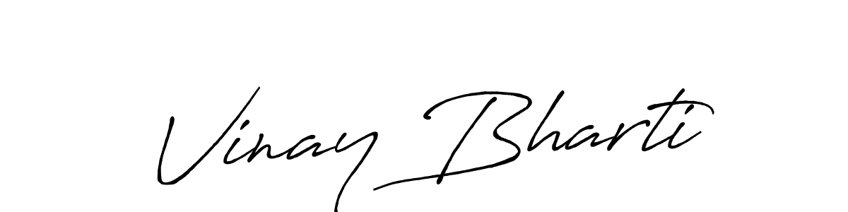Make a beautiful signature design for name Vinay Bharti. With this signature (Antro_Vectra_Bolder) style, you can create a handwritten signature for free. Vinay Bharti signature style 7 images and pictures png