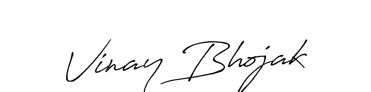 Also we have Vinay Bhojak name is the best signature style. Create professional handwritten signature collection using Antro_Vectra_Bolder autograph style. Vinay Bhojak signature style 7 images and pictures png
