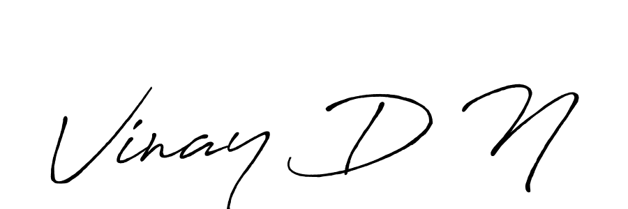 Make a beautiful signature design for name Vinay D N. With this signature (Antro_Vectra_Bolder) style, you can create a handwritten signature for free. Vinay D N signature style 7 images and pictures png