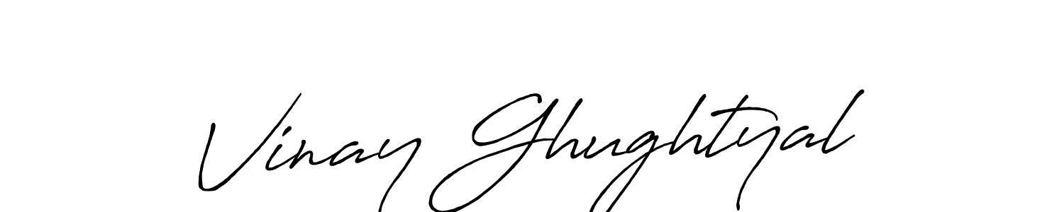 The best way (Antro_Vectra_Bolder) to make a short signature is to pick only two or three words in your name. The name Vinay Ghughtyal include a total of six letters. For converting this name. Vinay Ghughtyal signature style 7 images and pictures png