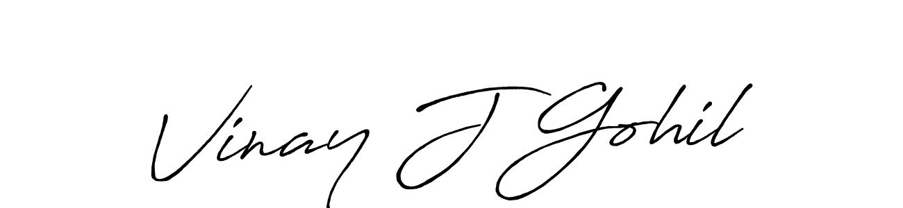 How to make Vinay J Gohil signature? Antro_Vectra_Bolder is a professional autograph style. Create handwritten signature for Vinay J Gohil name. Vinay J Gohil signature style 7 images and pictures png