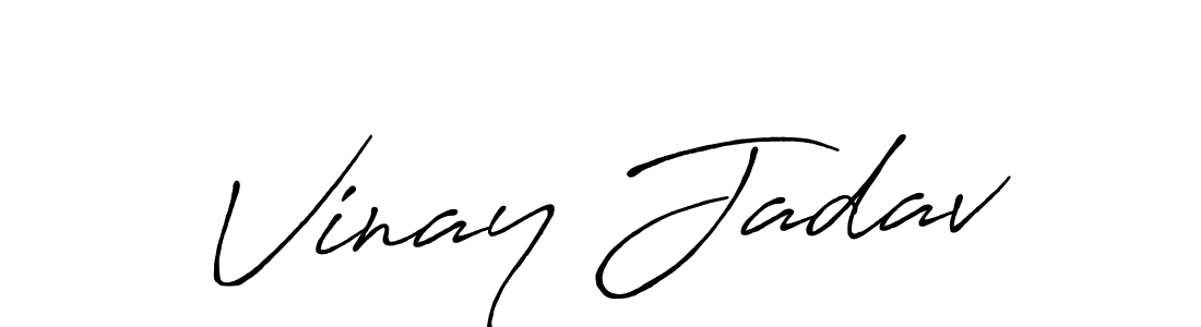 Design your own signature with our free online signature maker. With this signature software, you can create a handwritten (Antro_Vectra_Bolder) signature for name Vinay Jadav. Vinay Jadav signature style 7 images and pictures png