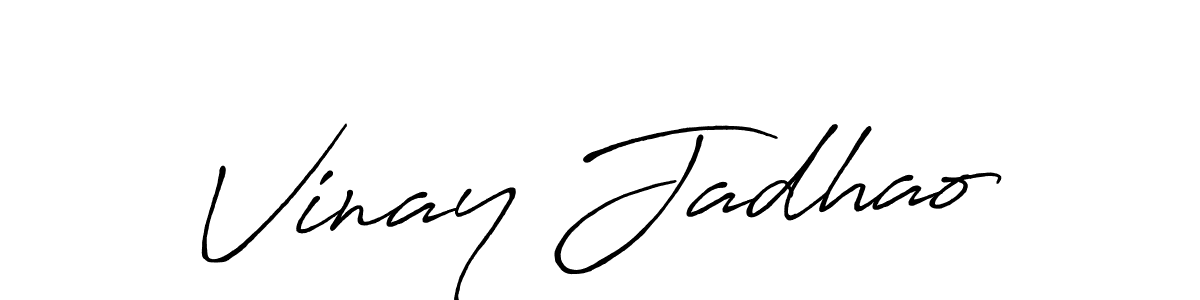 Use a signature maker to create a handwritten signature online. With this signature software, you can design (Antro_Vectra_Bolder) your own signature for name Vinay Jadhao. Vinay Jadhao signature style 7 images and pictures png